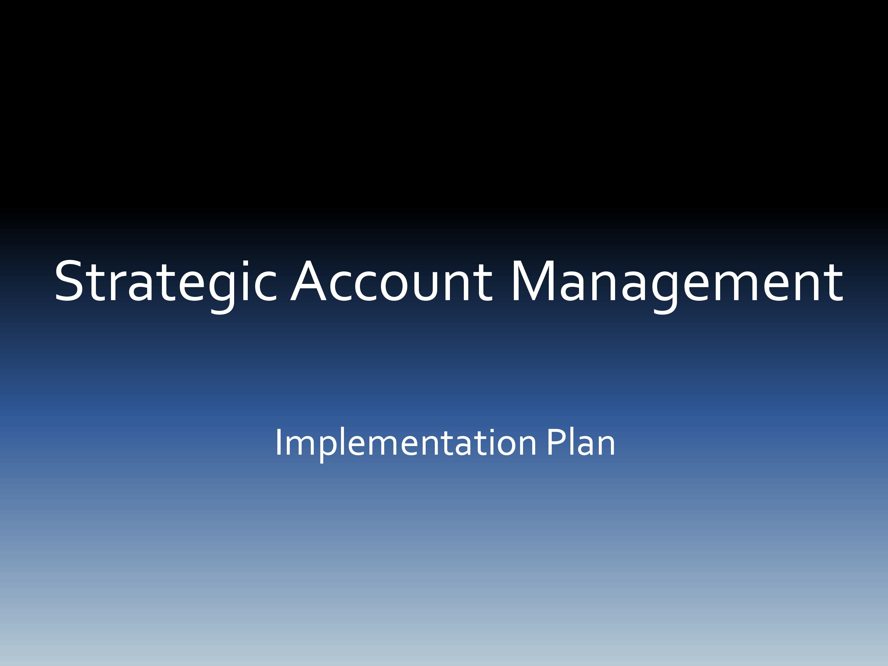 Strategic Account Management 