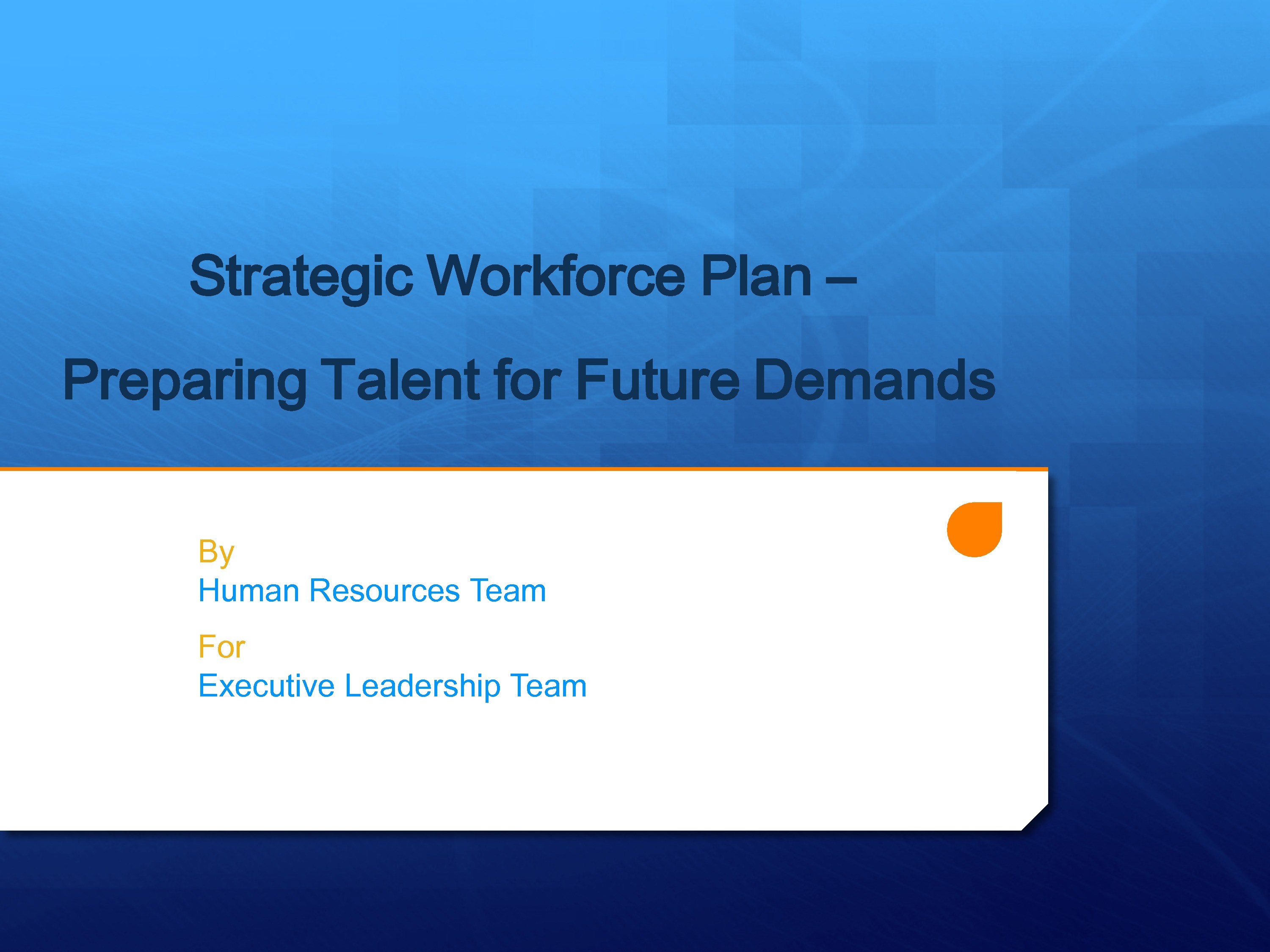Strategic Workforce Plan 